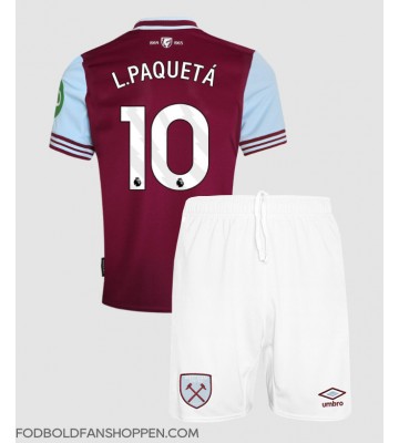 West Ham United Lucas Paqueta #10 Hjemmebanetrøje Børn 2024-25 Kortærmet (+ Korte bukser)
